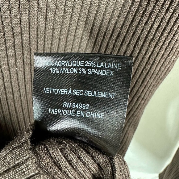 Jonathan Simkhai Leah Ribbed Cable Knit Wool Blend Sweater Chocolate - Picture 9 of 14